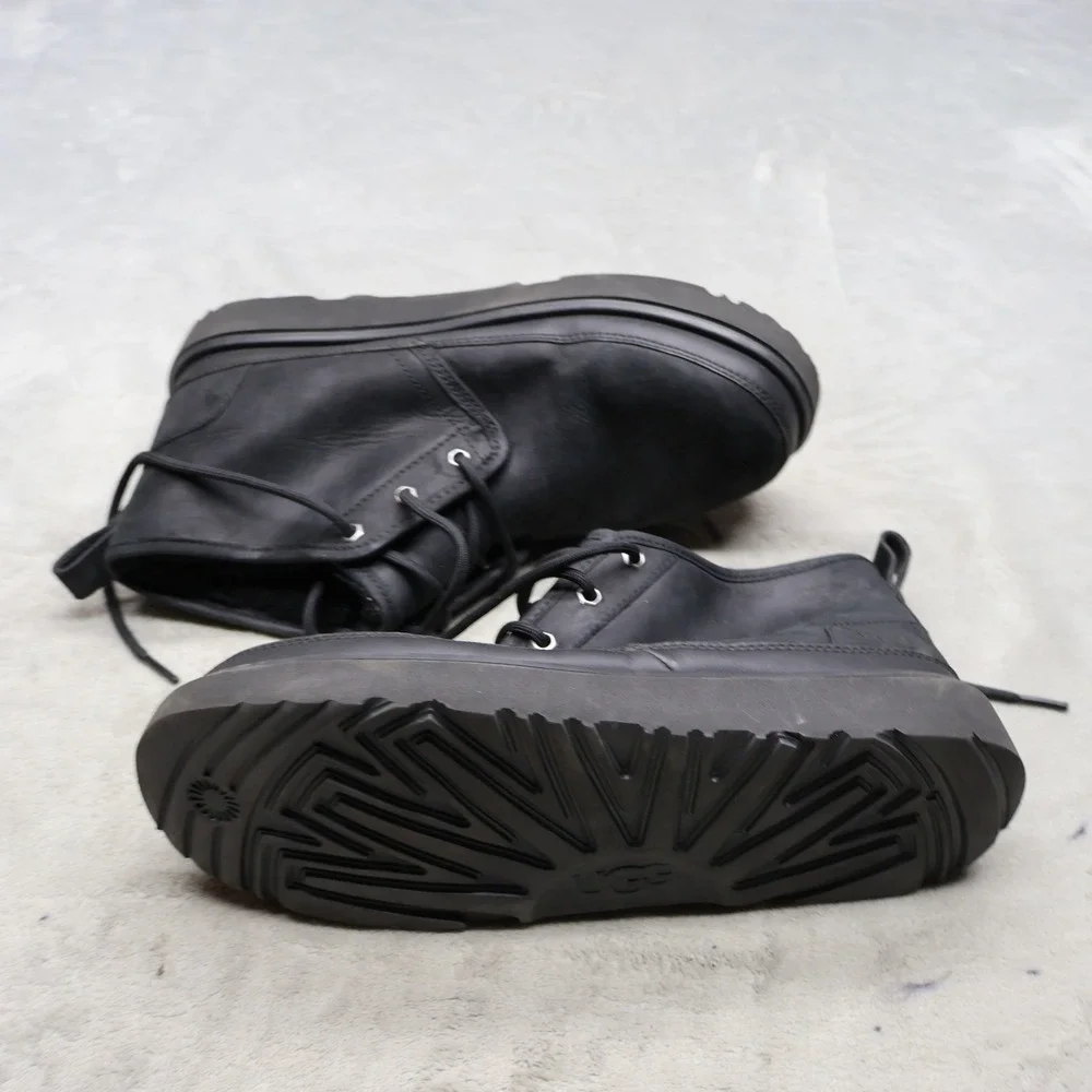 UGG Mens 10 Chukka Boots Black Leather Neumel Weather II Waterproof 1120851